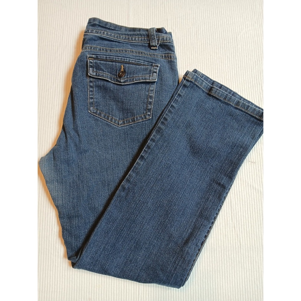 Gloria Vanderbilt Victoria Straight Leg Denim Blue Jeans Medium Wash Size 12